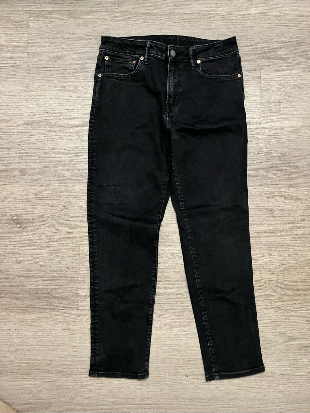 American Eagle Outfitters Men Airflex+ Black Straight Jeans 32x30